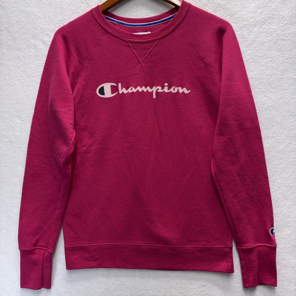 Champion Women's Crewneck Sweatshirt Size S Pink‎ Power Blend Fleece Sportswear
